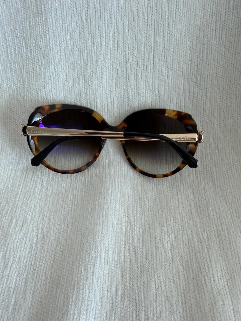 Cartier Tortoiseshell Oversized Women's Sunglasses - Brown Gradient